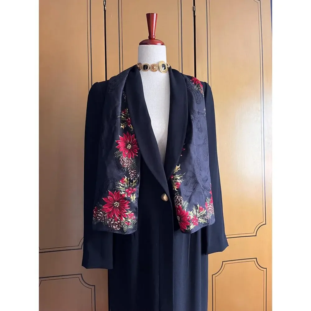 Vintage silk scarf with flowers by Ralph Lauren